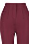 Dark Burgundy Cigarette Fit High Waist Ankle Length Woven Fabric Trousers Twoss20Pl0515 - 9
