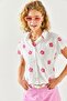 Women's Daisy Fuchsia Patterned Linen Bat Shirt GML-19001129 - 2