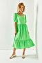 Women's Pistachio Green Short Sleeve Piece Bodrum Dress ELB-19001956 - 5