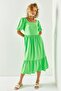 Women's Pistachio Green Short Sleeve Piece Bodrum Dress ELB-19001956 - 6