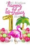 Tropical Concept Party Flamingo 7 Years Birthday Balloon Set Summer Themed Tropical Flamingo Party