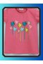 Colorful and Fun Heart Shaped Palm Patterned Girl's T-Shirt Cotton - 2