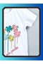 Colorful and Fun Heart Shaped Palm Patterned Girl's T-Shirt Cotton - 4