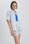 Oversize Fit Printed Short Sleeve Shirt A9133ax23sm - 4