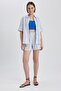 Oversize Fit Printed Short Sleeve Shirt A9133ax23sm - 5