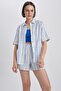 Oversize Fit Printed Short Sleeve Shirt A9133ax23sm - 6