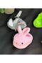 Luxury fashion cute plush pink toy rabbit slippers female child automatic pensli buckle - 3