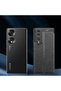Huawei Honor 70 Case with Camera Protection Leather Look Stitching Detail Silicone Cover Niss - 4
