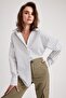 Oversize Fit Striped Long Sleeve Poplin 100% Cotton Shirt - 7
