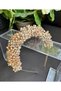 Luxury crystal beads with stones bridal henna engagement crown custom design queen crown honey foam gold - 6