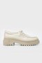 WOMEN'S BEIGE GENUINE NATURAL LEATHER NUMBER 35-41 LACE-UP SHOES - 2