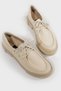 WOMEN'S BEIGE GENUINE NATURAL LEATHER NUMBER 35-41 LACE-UP SHOES - 6