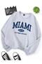 Unisex Miami Printed Gray Sweatshirt