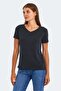 Pericas Women's V-Neck Black T-Shirt - 4