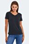Pericas Women's V-Neck Black T-Shirt - 6