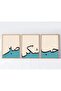 Sabret, Gratitude, Love 3-Piece Wooden Framed Arabic Painting - Triple Painting Set Natural Wood Frame - 2
