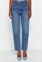 Mavi Yüksek Bel Mom %100 Pamuk Non-Stretch Jeans TWOAW24JE00076 - 8