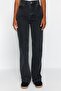 Antrasit Yüksek Bel Wide Leg Geniş Paça %100 Pamuk Non-Stretch Jeans TWOAW24JE00089 - 13