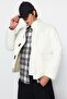 Ecru Puffer Winter Jacket - Regular Fit, with Pockets TMNAW22MO0090