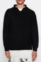 Unisex Black Polo Collar Knitwear Sweater - Regular Fit, Non-Pilling Tmnaw24Kz00008 - 3