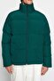 Yeşil Unisex Oversize Fit Dik Yaka Suya ve Rüzgara Dayanıklı Şişme Kışlık Mont TMNAW24MO00003 - 4