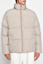 Taş Unisex Oversize Fit Dik Yaka Suya ve Rüzgara Dayanıklı Şişme Kışlık Mont TMNAW24MO00003 - 4