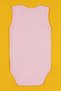 Baby Girl 4 Pieces Snap-On Badi, Zero Sleeve, Crew Neck, Pink Ecru Baby Badi - 4