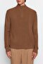 Camel Casual Regular Fit Couple/Çift Yarım Balıkçı Fermuarlı Yaka Kazak TMNAW22KZ1908 - 5