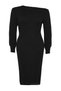 Black Asymmetrical Detailed Knitwear Dress TBBAW24AH00002 - 8