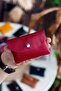 Murcia Genuine Leather Slim Design Red Coin and Card Holder - 3