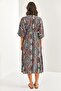 Women's Multicolor Double Breasted Collar Front Slit Dress 40861028 - 8