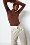 Brown Turtleneck Snap Knitted Body TWOAW21BD0008 - 6