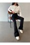 Anna Black High Waist Flare Jeans Denim Pants Women's Lycra - 4
