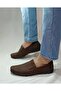 Genuine Leather Brown Nubuck Casual Men's Leather Loafer Shoes - 3