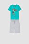 Boy's Printed Short Sleeve T-Shirt Shorts Set of 2 - 4