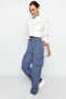 Navy Blue Cargo Straight Cut Woven Double Pocket Woven Trousers TWOAW22PL0343 - 2