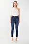 Women's Skinny Fit Stretchy Trousers Dark Blue Narrow Leg - 5
