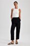 Jogger High Waist Short Leg Linen Blended Trousers with Pockets Z2582az23sm - 5