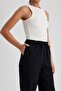 Jogger High Waist Short Leg Linen Blended Trousers with Pockets Z2582az23sm - 7