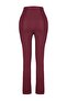 Dark Burgundy Cigarette Fit High Waist Ankle Length Woven Fabric Trousers Twoss20Pl0515 - 10