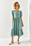 Women's Green Short Sleeve Piece Bodrum Dress ELB-19001956 - 2