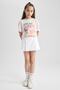 Girl's Oversize Fit Printed Short Sleeve T-Shirt A1774a823hs - 2
