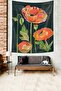 Origami Poppy Flower Themed Stain Resistant Fabric Wall Cloth Wall Carpet Tapestry - 3