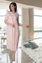 Women's Short Sleeve Lace Cotton Maternity Nightie - 2