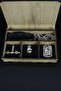 3-Piece Men's Necklace, Knitted Metal Chain and Leather Rope Special Gift Set