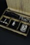 3-Piece Men's Necklace, Knitted Metal Chain and Leather Rope Special Gift Set - 3