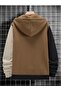 Pieced 3 Color Deer Detail Printed 3 Thread Cover. Pocketed Sweatshirt/Hoodie - 2
