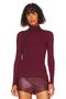 Women's Burgundy Half Turtleneck Blouse