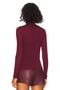 Women's Burgundy Half Turtleneck Blouse - 2