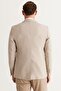 Men's Beige Slim Fit Slim Fit Swallow Collar Patterned Blazer Jacket - 6